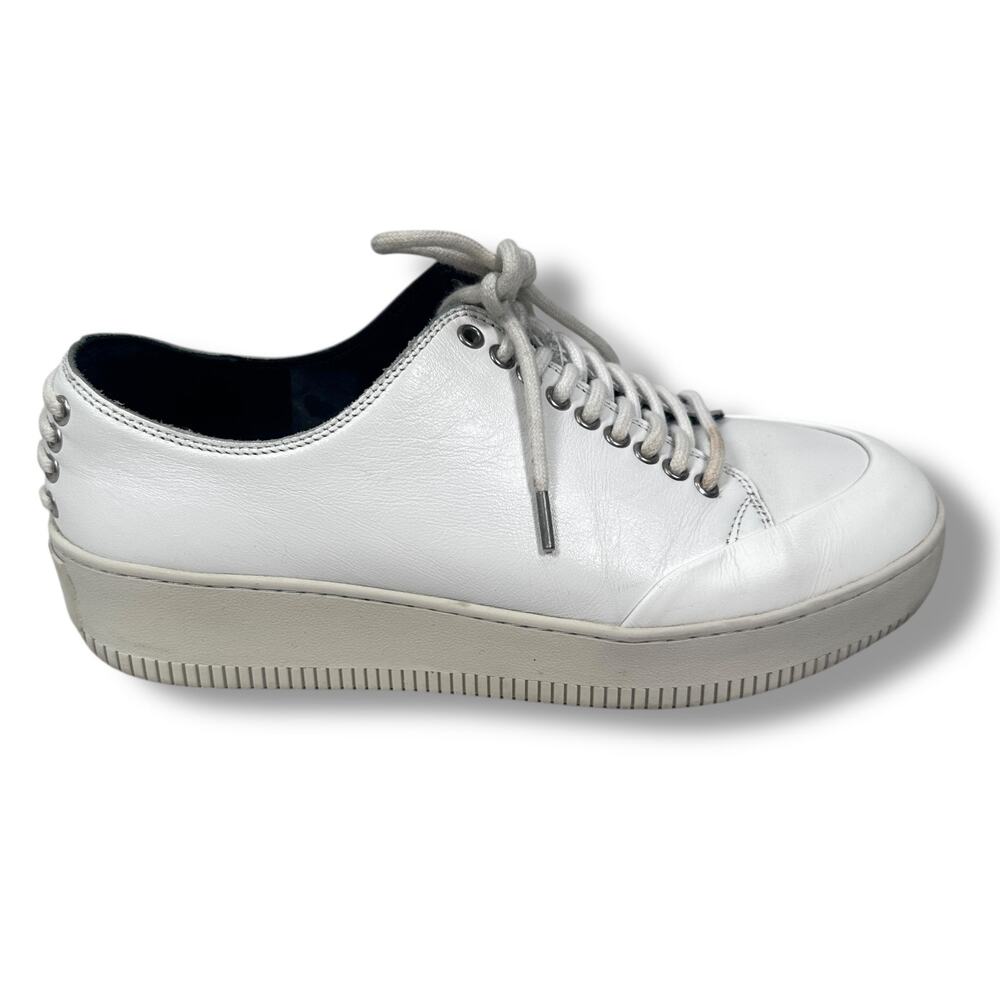 MCQ By Alexander McQueen Sneakers Women’s 39 White Leather Low Lace Shoes READ